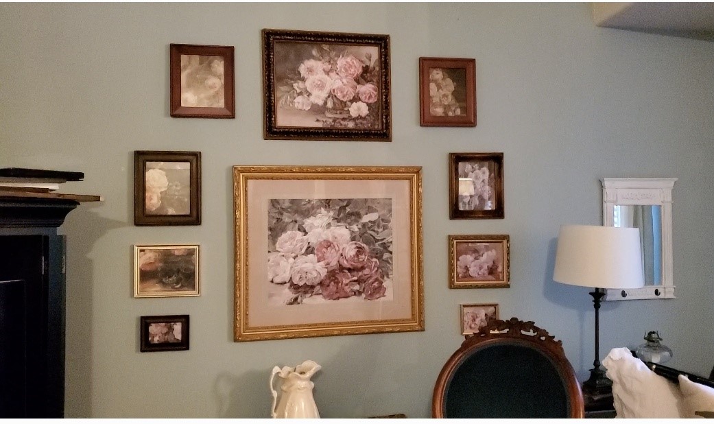 The wrong way to decorate a gallery wall. By adding the wrong-colored prints.